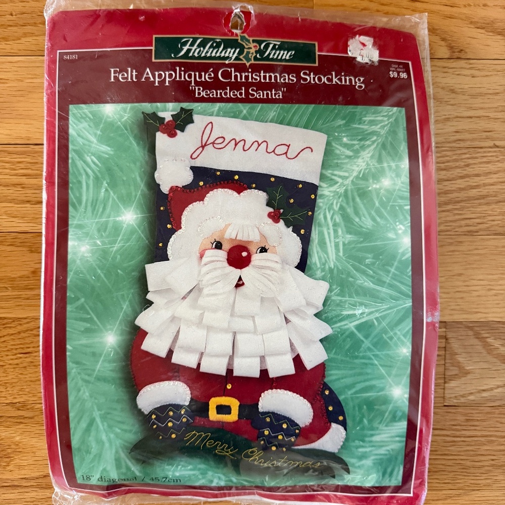 NWT Bucilla Bearded Santa Felt Applique Christmas Stocking Kit Holiday Time84181